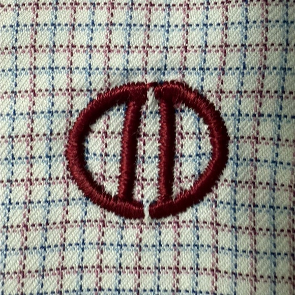 David Donahue Men’s Dress Shirt 16 34/35 Purple Check Cotton Barrel Cuff - Picture 3 of 12